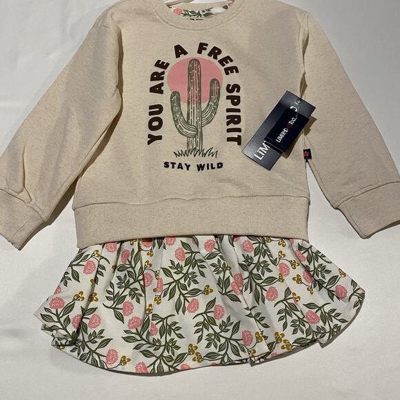 Limited Too Girl's You Are A Free Spirit Sweatshirt Dress Sizes 4 & 5 BRAND NEW - Picture 1 of 5